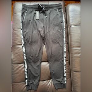 Karl Lagerfeld Black Joggers with Logo Trim
